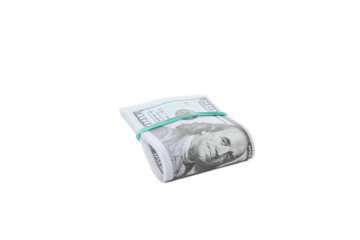 PNG, Stacks of American cash money, isolated on white background