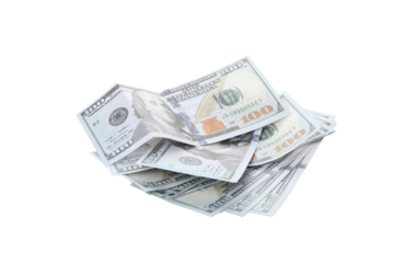 PNG, Stacks of American cash money, isolated on white background
