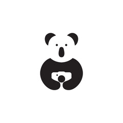 cute koala mascot cartoon icon logo design vector