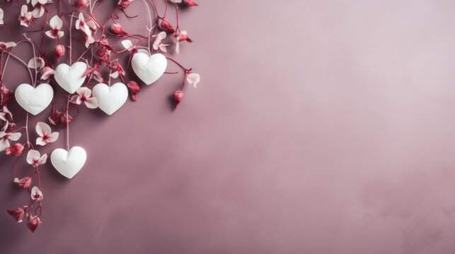 Generative AI, Valentine's Day background, muted colors, holiday photorealistic aesthetic background