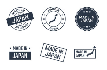 made in Japan labels set, Japanese product icons