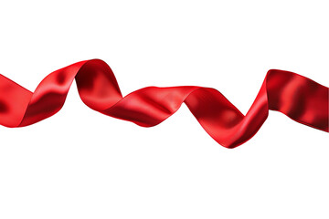Isolated red ribbon, decoration, gifts, holidays, anniversaries, and celebrations