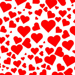 Hearts seamless pattern. Love pattern on white background