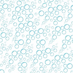 Blue bubble seamless isolated on white background