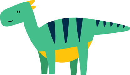 Cute Colorful Cartoon Dinosaur