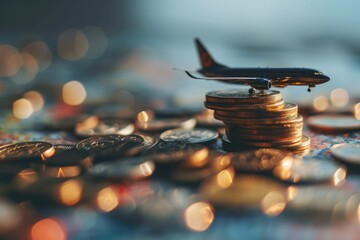 Airplane and travel Prices: A Look into Global Travel, flights, and Tourism Costs 
 - obrazy, fototapety, plakaty