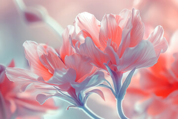 Fototapeta premium Whispers of Spring: Ethereal Pink Blossoms in Soft Light
