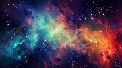 Obraz premium Galaxy with colorful bright colors ready to be wallpaper. Ai generate.