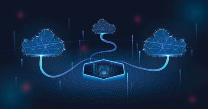 Multiple cloud symbol vector illustration, 2D cloud, 3D cloud, multi-cloud work connected data.