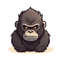 Gorilla vector illustration. Cartoon gorilla character isolated on white background. Generative AI
