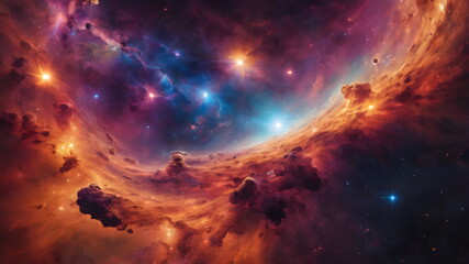 Obraz premium Vast and breathtaking cosmic universe filled with galaxies stars and nebulae