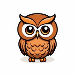 Cute owl. illustration isolated on white background. Cartoon style. Generative AI