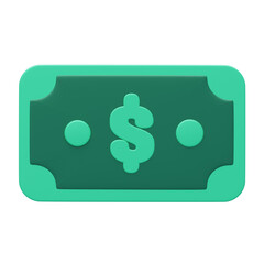 3D Dollar In Cash Navigating Financial Realms. 3d illustration, 3d element, 3d rendering. 3d visualization isolated on a transparent background