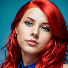 Fototapeta premium portrait of a woman with red hair