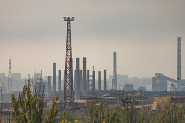 Fototapeta na wymiar Panoramic view of big metallurgical plant Azovstal.