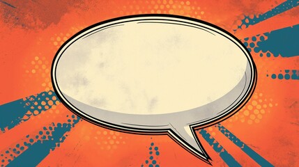 A vintage-inspired, blank comic-style speech bubble template with a classic outline and a burst effect, perfect for adding dialogue or thoughts in graphic designs.