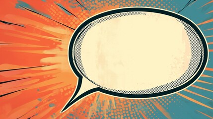 A vintage-inspired, blank comic-style speech bubble template with a classic outline and a burst effect, perfect for adding dialogue or thoughts in graphic designs.