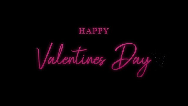 Happy Valentines day animation Glitter drawing text animation with gold stars sprinkles. Greetings for love