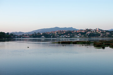 Naklejka premium The Val Miñor marsh at high tide