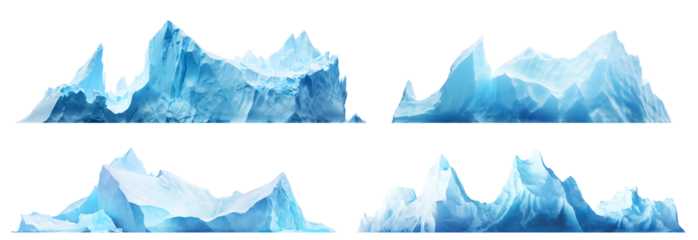 Set of icebergs, cut out