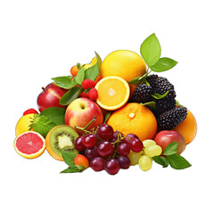 Naklejka na ściany i meble A Colorful Assortment of Fresh Fruits.. Isolated on a Transparent Background. Cutout PNG.