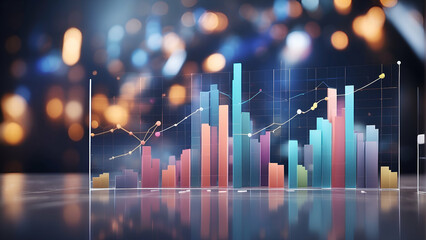 financial graphs with blurred background