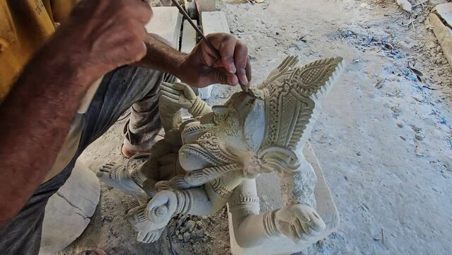 Traditional stone carving, Odisha, India.