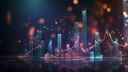 financial graphs with blurred background