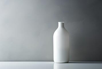 Bottle with milk close-up on a light background