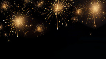 Fototapeta premium Beautiful creative holiday background with fireworks and sparkles