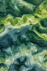 Obraz premium Aerial views of landscapes transformed into abstract patterns.