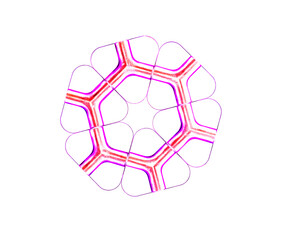 Obraz premium abstract led light reflected through plastic parts on white background