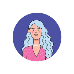Avatar of person in the universal style. This illustration showcases a versatile and thoughtfully designed universal avatar of a girl, presented in a cartoon style. Vector illustration.
