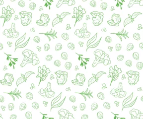 Poster seamless pattern green Cabbage vector illustration. Design for kale day, healthy food, health day © Ksyusha Marysheva