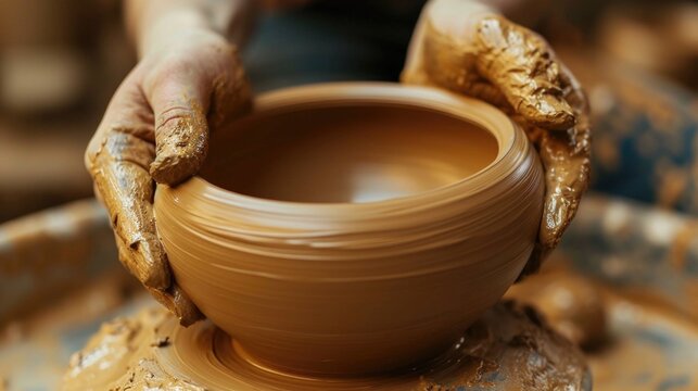 Mad doing clay jug in pottery class