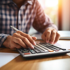 Calculating home finances.