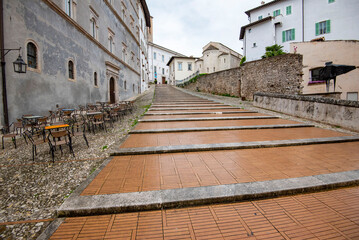 Plaza of the Cathedral in Spoleto - Italy