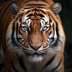 Fototapeta na wymiar Royal bengal tiger real face image Generative AI