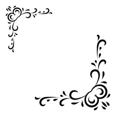 Fototapeta premium Vintage corner and frame vector element. Antique swirl divider pattern luxury ornament. Filigree design calligraphic decoration for frame, greeting card, invitation, menu, certificate.