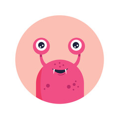 Avatar of monster in the colorful style. A whimsical design feature a lovable funny monster avatar, inviting viewers to enjoy its playful character. Vector illustration.