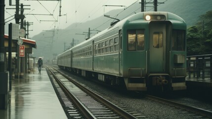 Fototapeta premium Japanese Vintage Train Station