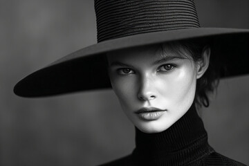 Captured the elegance and sophistication of black and white fashion photography, people concept, generative ai