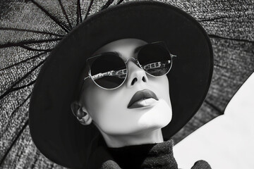 Captured the elegance and sophistication of black and white fashion photography, people concept, generative ai