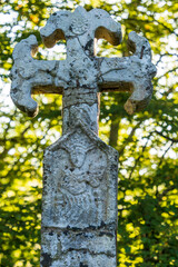 pilgrims' cross at the exit of Roncesvalles, 14th century, Santiago's road, Navarra, Spain