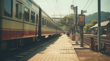 Fototapeta premium Japanese Vintage Train Station