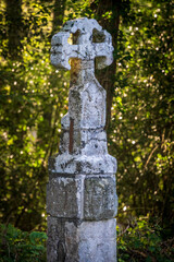 pilgrims' cross at the exit of Roncesvalles, 14th century, Santiago's road, Navarra, Spain