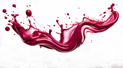 Spread of strawberry sauce jam with splashes isolated transparent Generative AI