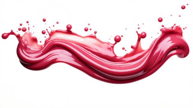 Spread of strawberry sauce jam with splashes isolated transparent Generative AI