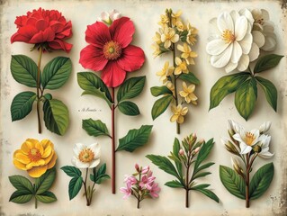 Botanical Illustrations Collage