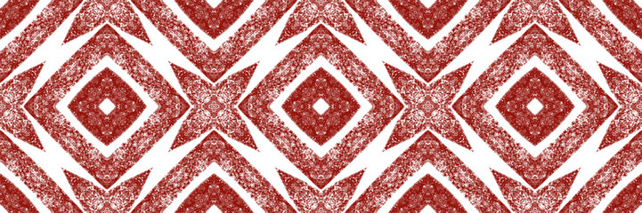Ikat repeating seamless border. Wine red